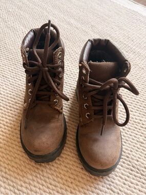 Old West Brown Kids leather outdoor hiking Boots